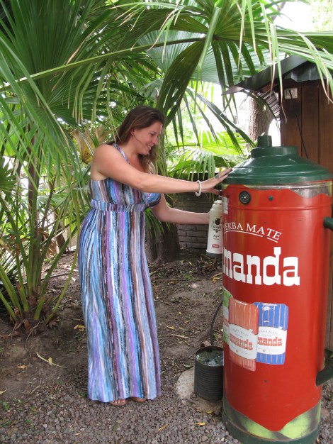 Mate hot water dispenser, perfect not quite boiling temperature. 