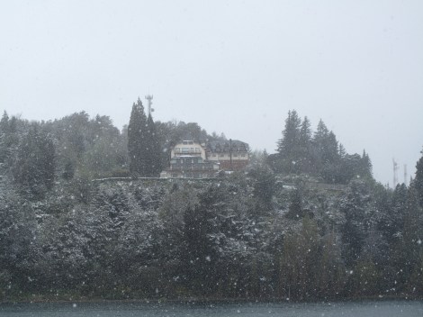 Leaving Port in the snow storm